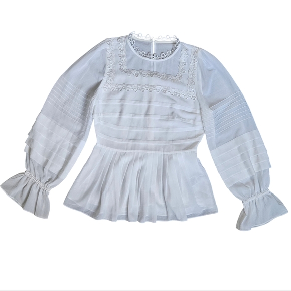 Ted Baker Robbee White Blouse Size 4 - Picture 5 of 14